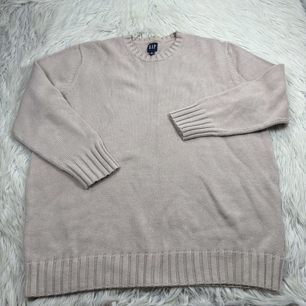 Gap Women's M Beige Slouchy Tunic Sweater Cotton Preppy Heritage Normcore